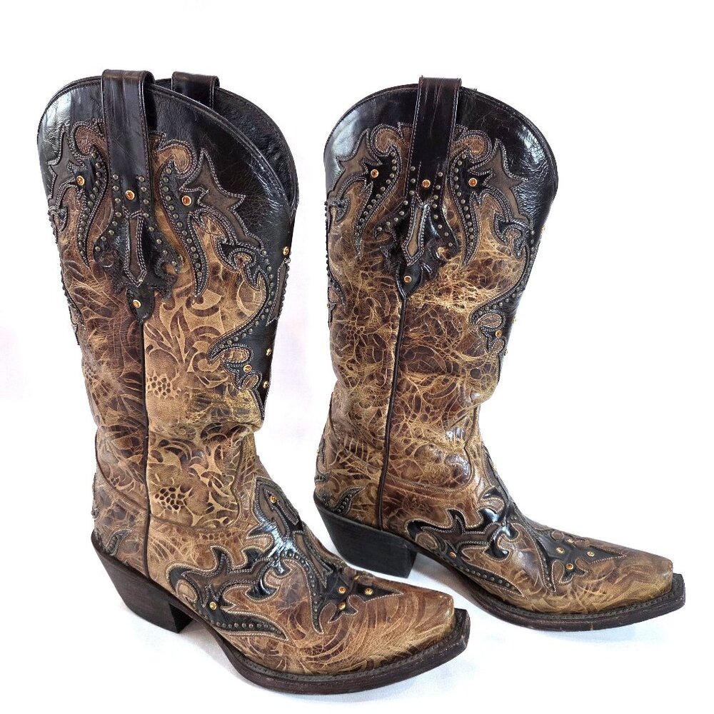 Lucchese M5725 Western with “Diabla” Design and Swarovski Crystals Size 6.5